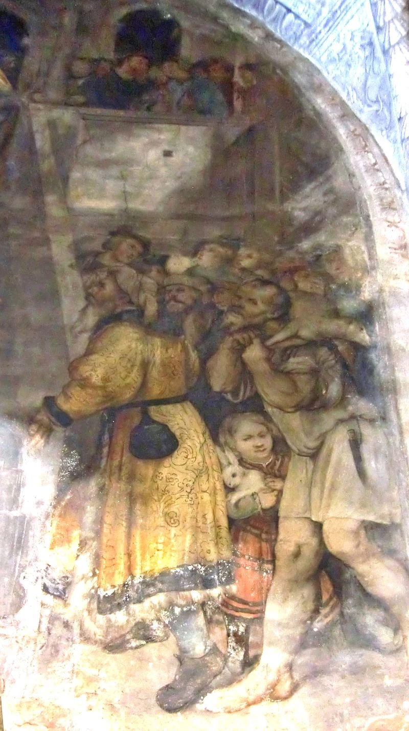 Il Romanino-287-Bienno, Chiesa di Santa Maria Annunciata - Scene della vita della Vergine - dettaglio Presentazione al Tempio